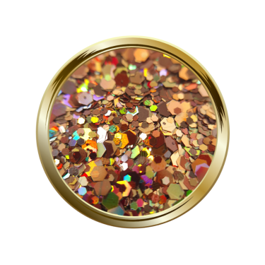 Paillettes libres pour le nail art forme mix marron et cuivré