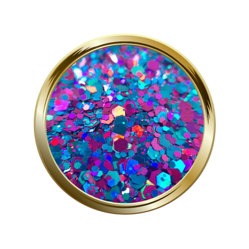 paillettes libres pour le nail art forme mix turquoise et violet