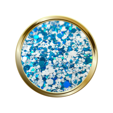 Paillettes libres pour le nail art forme mix bleu et blanc