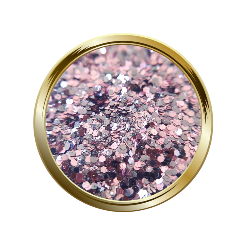 Paillettes libres pour le nail art forme mix gris et rose