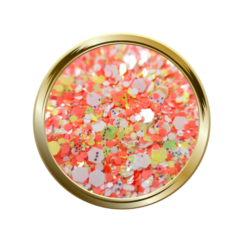 paillettes libres pour le nail art forme mix jaune orange blanc et doré