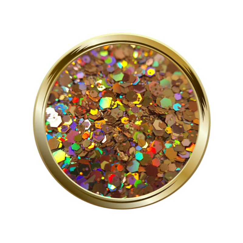 paillettes libres pour le nail art forme mix cuivré holographique