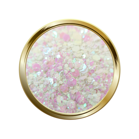 Paillettes libres pour le nail art forme mix blanc irisé