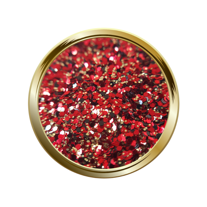 paillettes libres pour le nail art forme mix rouge noir et doré