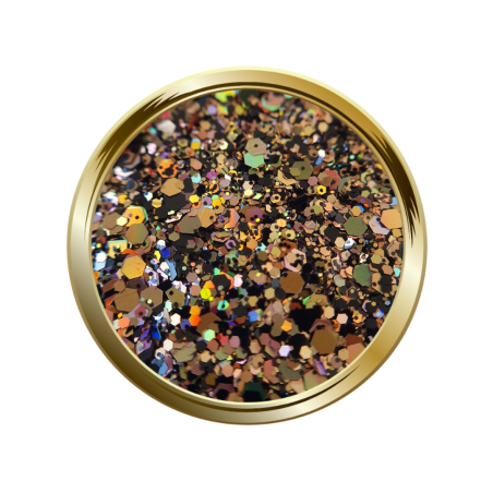 Paillettes libres pour le nail art forme mix noir et doré