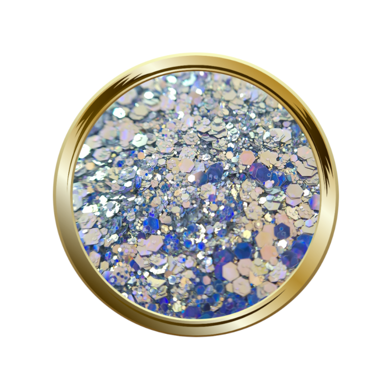 Paillettes libres pour le nail art forme mix irisé argenté