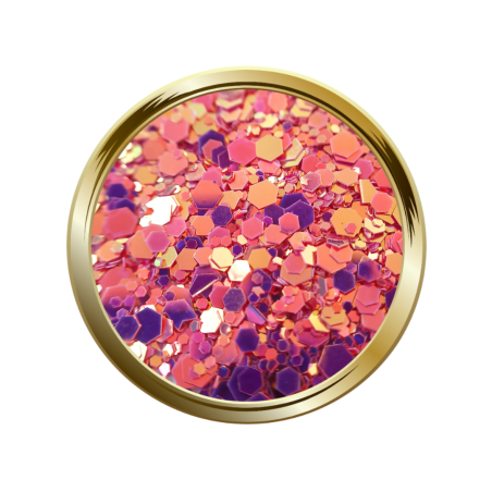 Paillettes libres pour le nail art forme mix rose or