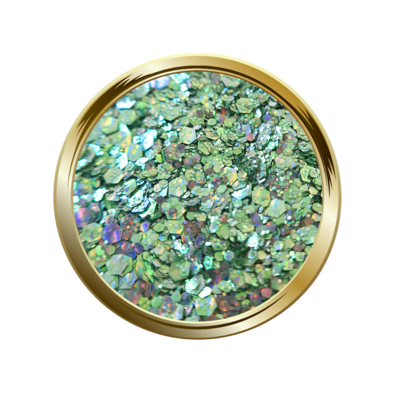 Paillettes libres pour le nail art forme mix vert pastel mermaid