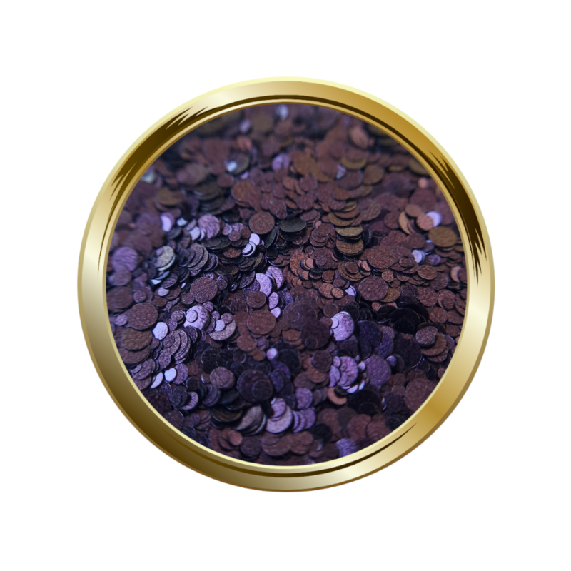 Paillettes libre pour le nail art forme ronde prune satiné