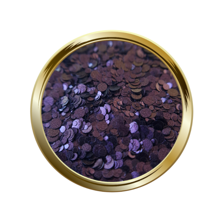 Paillettes libre pour le nail art forme ronde prune satiné