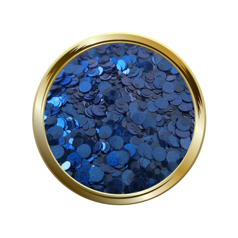 Paillettes libre pour le nail art forme ronde bleu nuit satiné