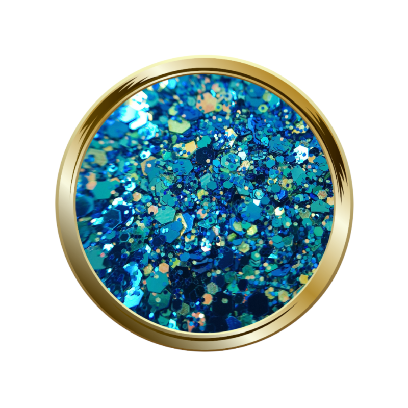 Paillettes libres pour le nail art forme mix bleu turquoise
