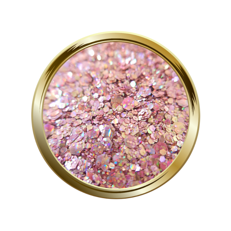 Paillettes libres pour le nail art forme mix vieux rose irisé mermaid