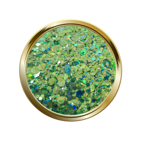 Paillettes libres pour le nail art forme mix vert holographique