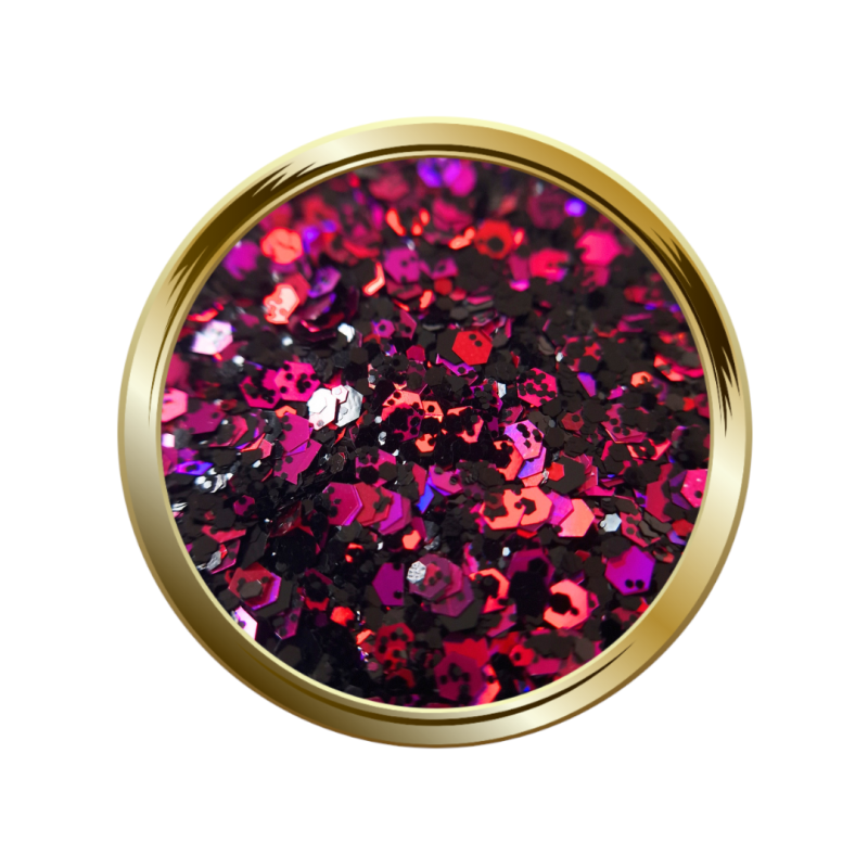 Paillettes libres pour le nail art forme mix rose noir