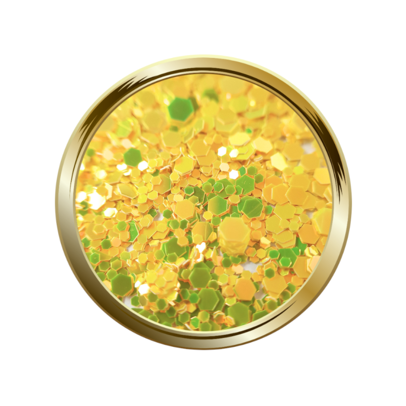 Paillettes libres pour le nail art forme mix jaune citron