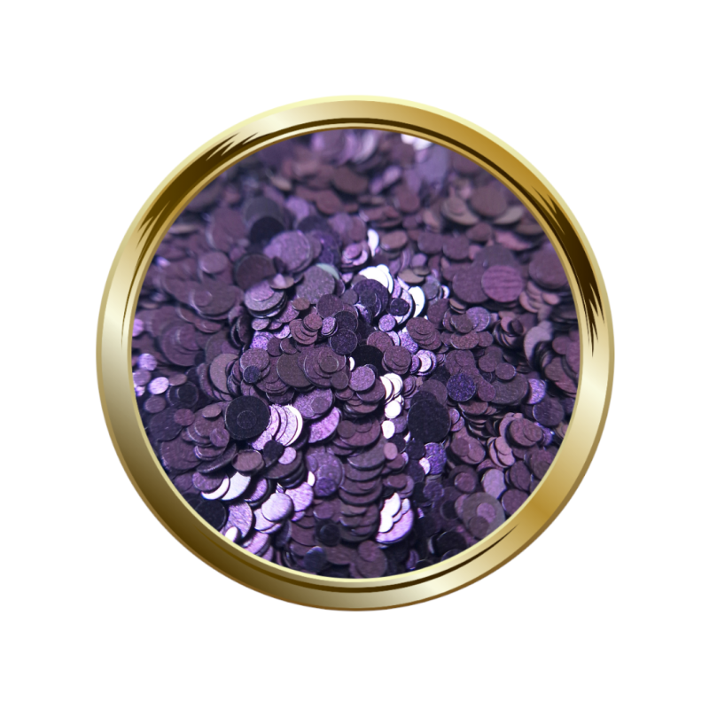 Paillettes libres pour le nail art forme ronde violet satiné