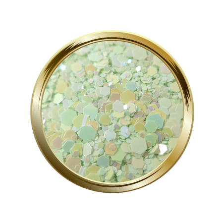 Paillettes libres pour le nail art forme mix vert pastel