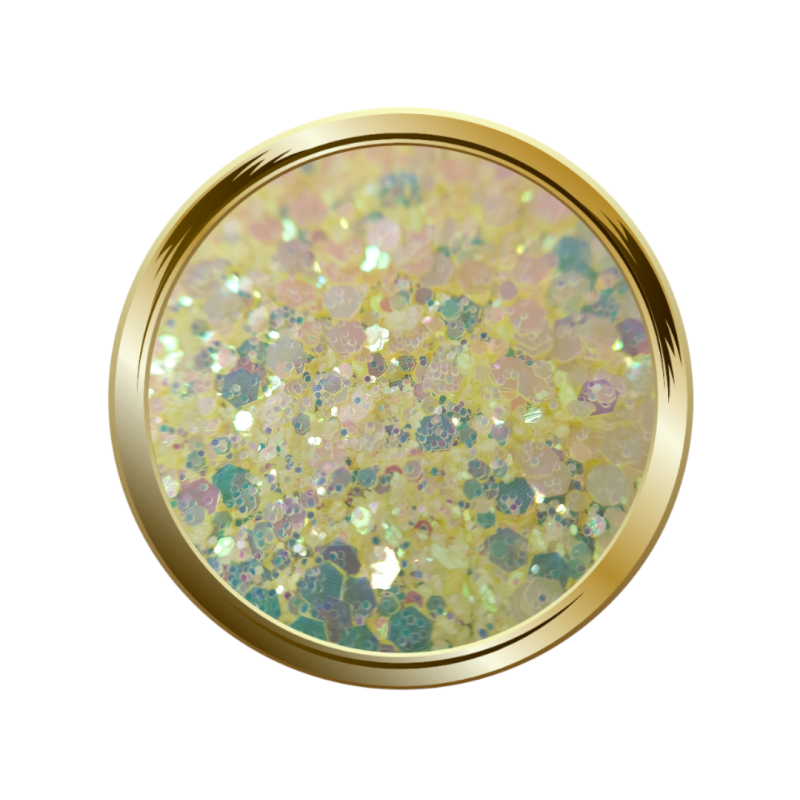 Paillettes libres pour le nail art forme mix jaune pastel mermaid