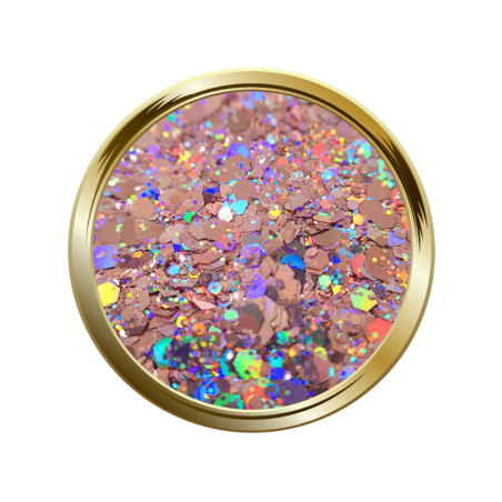Paillettes libre pour le nail art forme mix vieux rose holographique
