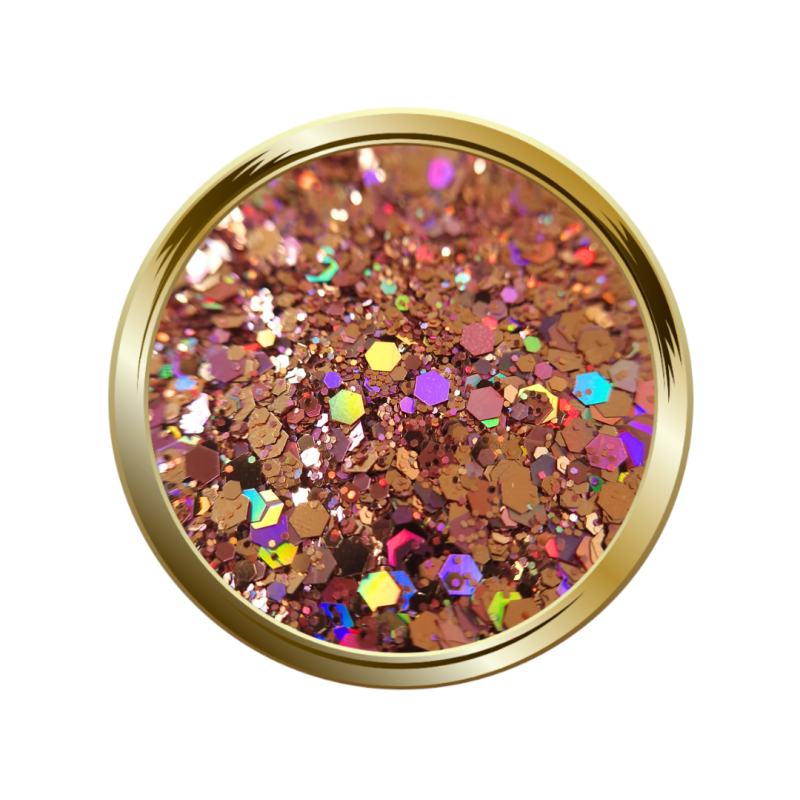 Paillettes libre pour le nail art forme mix rose gold