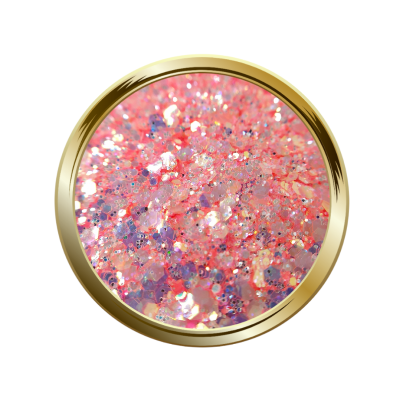 Paillettes libres pour le nail art forme mix rose pastel néon mermaid