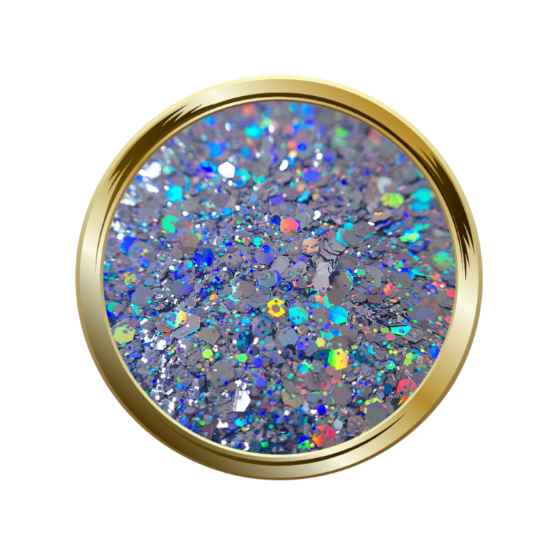 Paillettes libres pour le nail art forme mix bleu holographique
