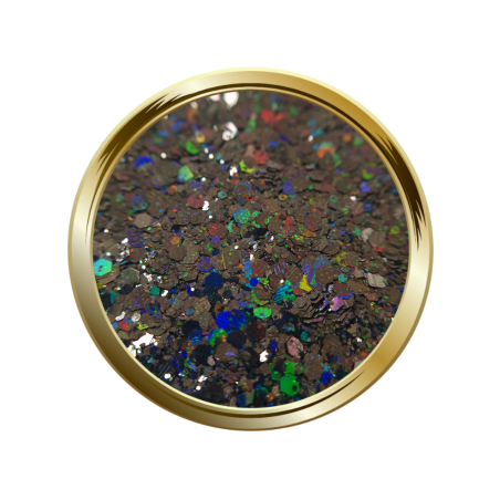 Paillettes libres pour le nail art forme mix noir carbone holographique