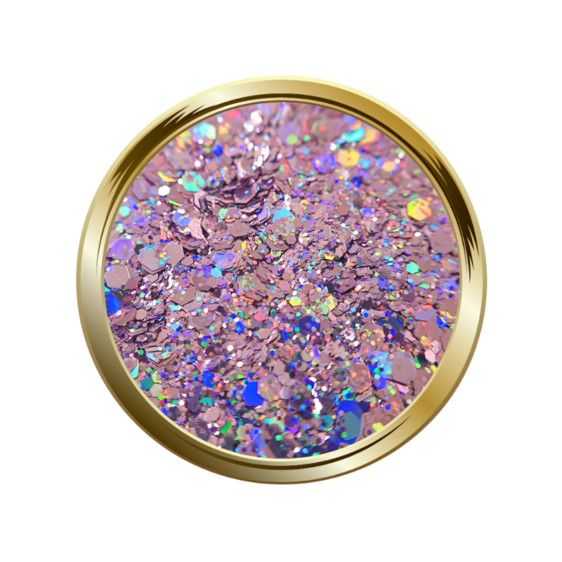 Paillettes libres pour le nail art rose holographique