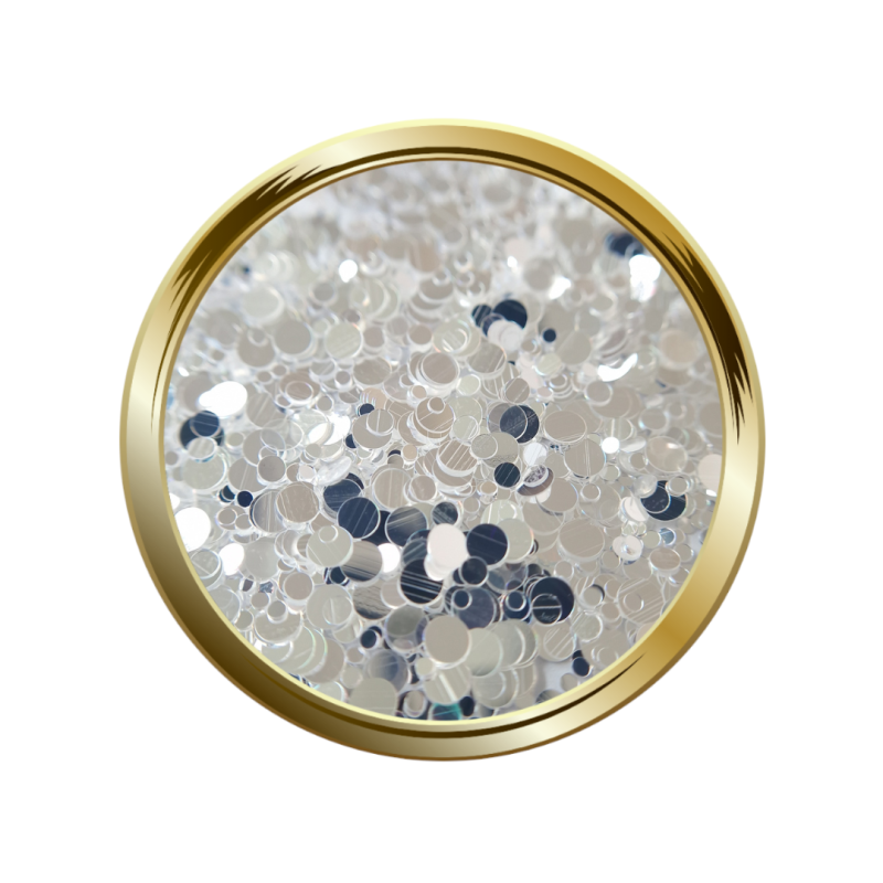 Paillettes libres pour le nail art ronde argenté irisé