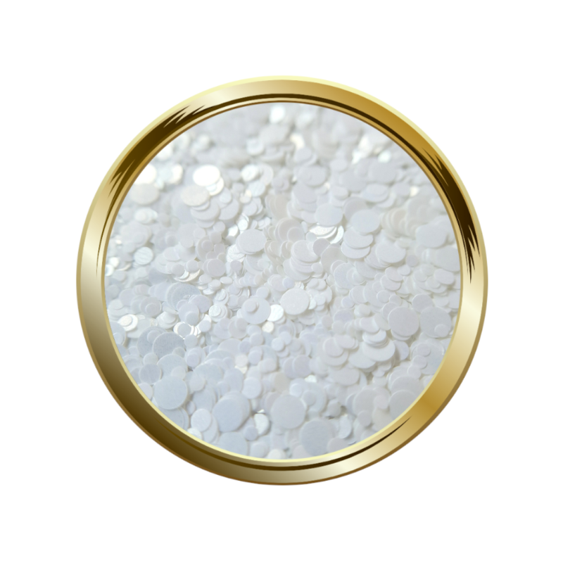 Paillettes libre pour le nail art forme ronde blanc satiné