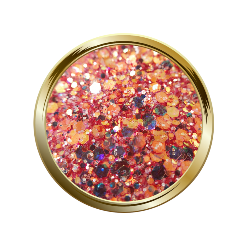 Paillettes libres pour le nail art forme mix rose et rouge mermaid