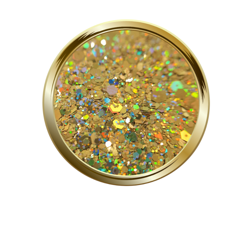 Paillettes libres pour le nail art forme mix or holographique