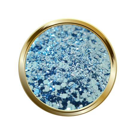 Paillettes libres pour le nail art forme mix bleu ciel
