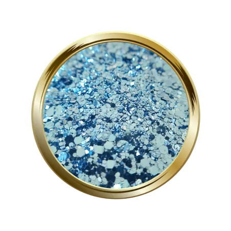 Paillettes libres pour le nail art forme mix bleu ciel