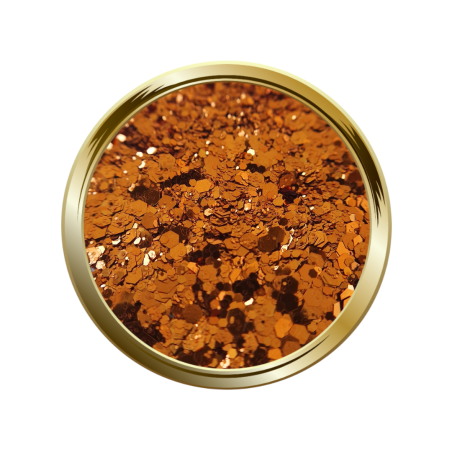 Paillettes libres pour le nail art forme mix orange rouille