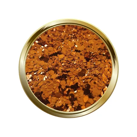 Paillettes libres pour le nail art forme mix orange rouille