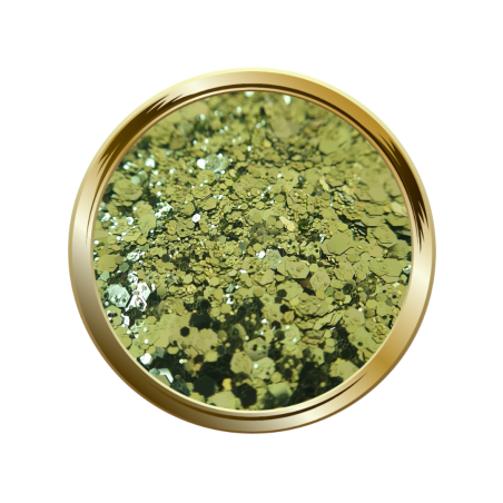 Paillettes libres pour le nail art forme mix kaki