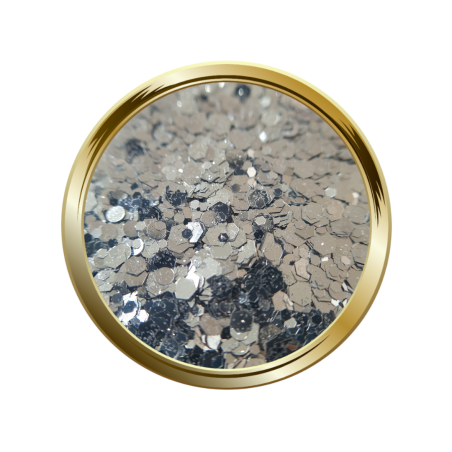 Paillettes libres pour le nail art forme mix argent métallisé