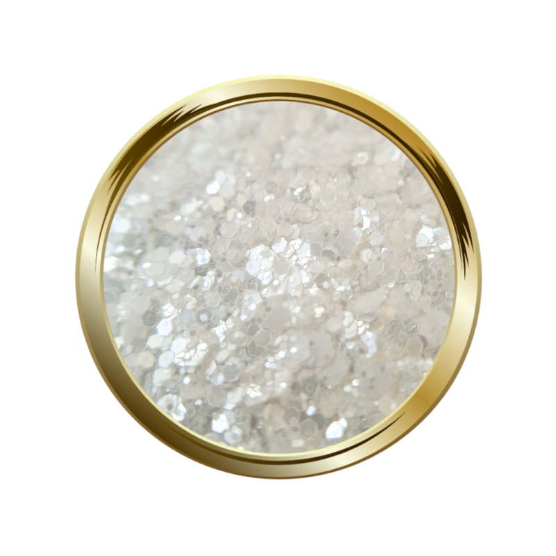 Paillettes libres pour le nail art forme mix blanche