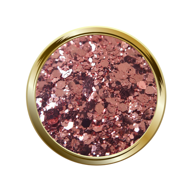 Paillettes libres pour le nail art forme mix rose gold
