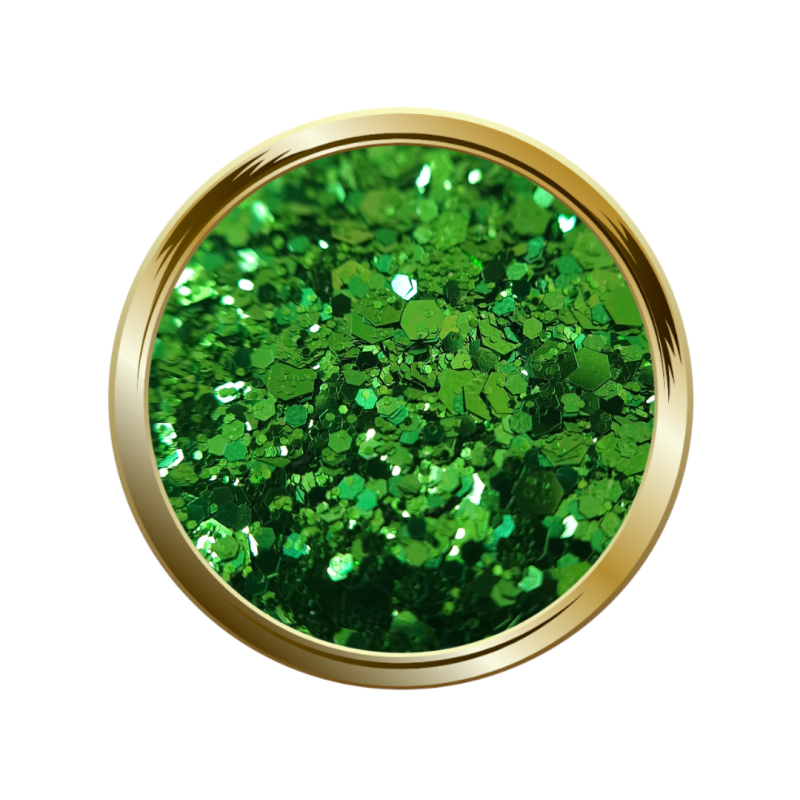 Paillettes libres pour le nail art forme mix vert sapin