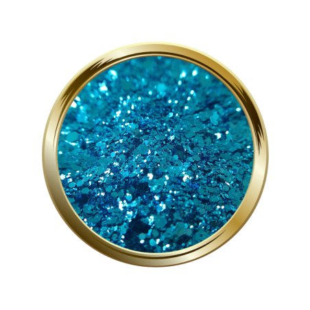 Paillettes libres pour le nail art forme mix bleu turquoise