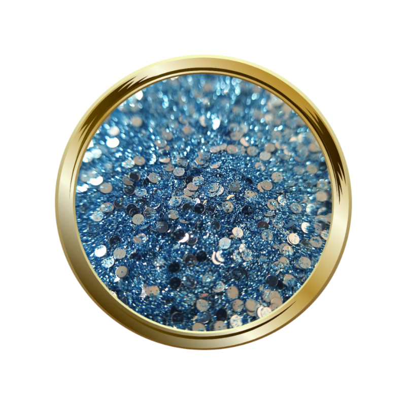 Paillettes libres pour le nail art forme mix bleu pastel