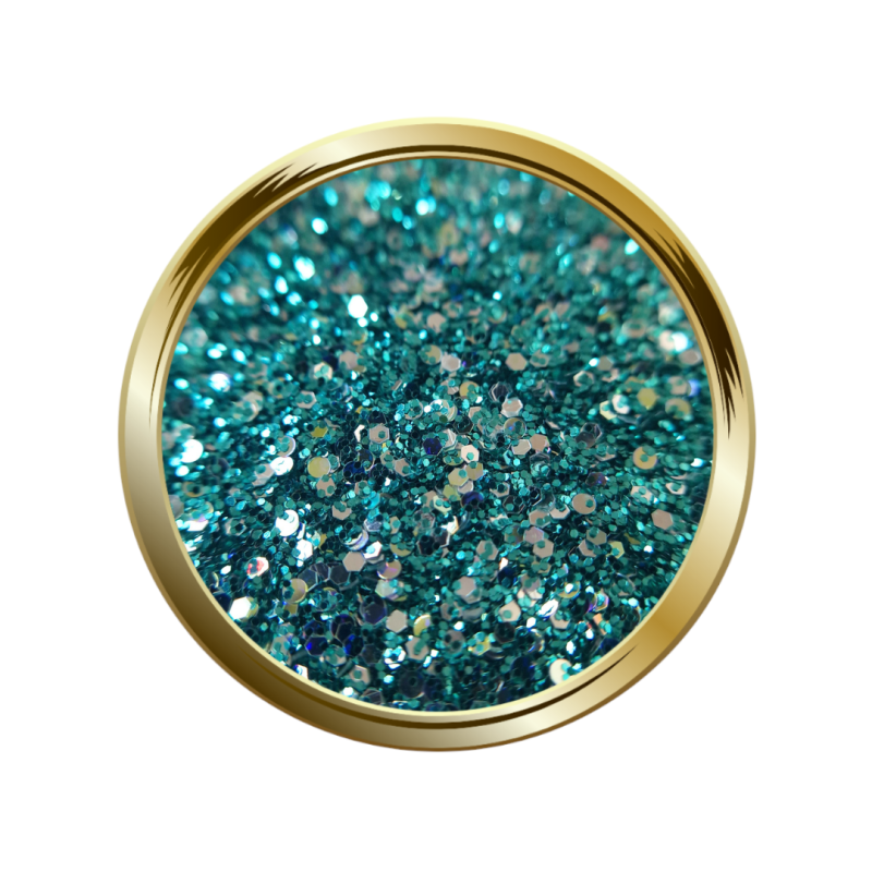 Paillettes libres pour le nail art forme mix vert turquoise