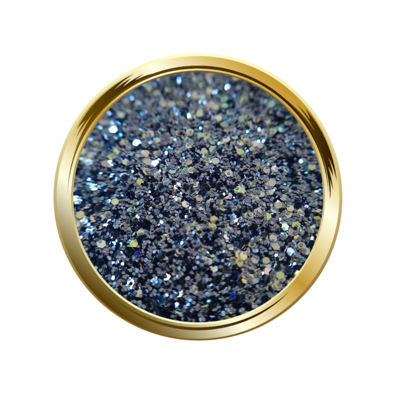 Paillettes libre pour le nail art forme mix gris anthracite et doré