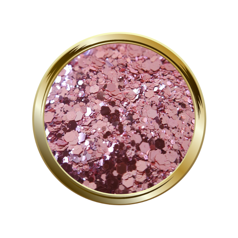 Paillettes libres pour le nail art forme mix vieux rose