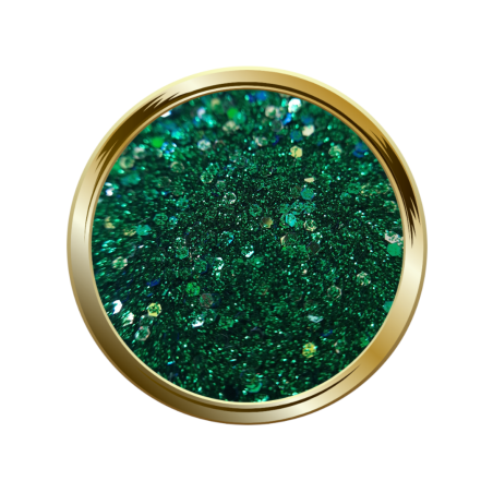 Paillettes libres pour le nail art forme mix vert emeraude