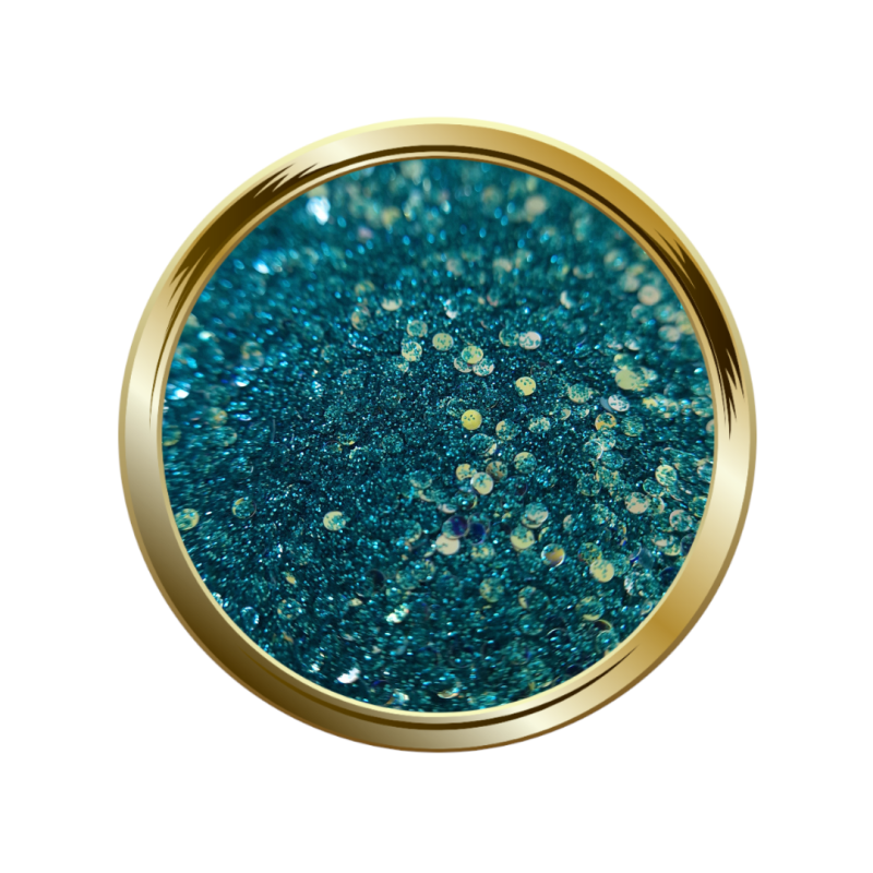 Paillettes libres pour le nail art forme mix turquoise