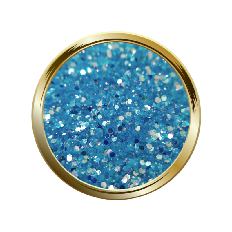 Paillettes libres pour le nail art forme mix bleu ciel